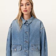 Picture of ALLSAINTS WOMEN'S HETTIE STUD SHACKET IN VINTAGE INDIGO 3