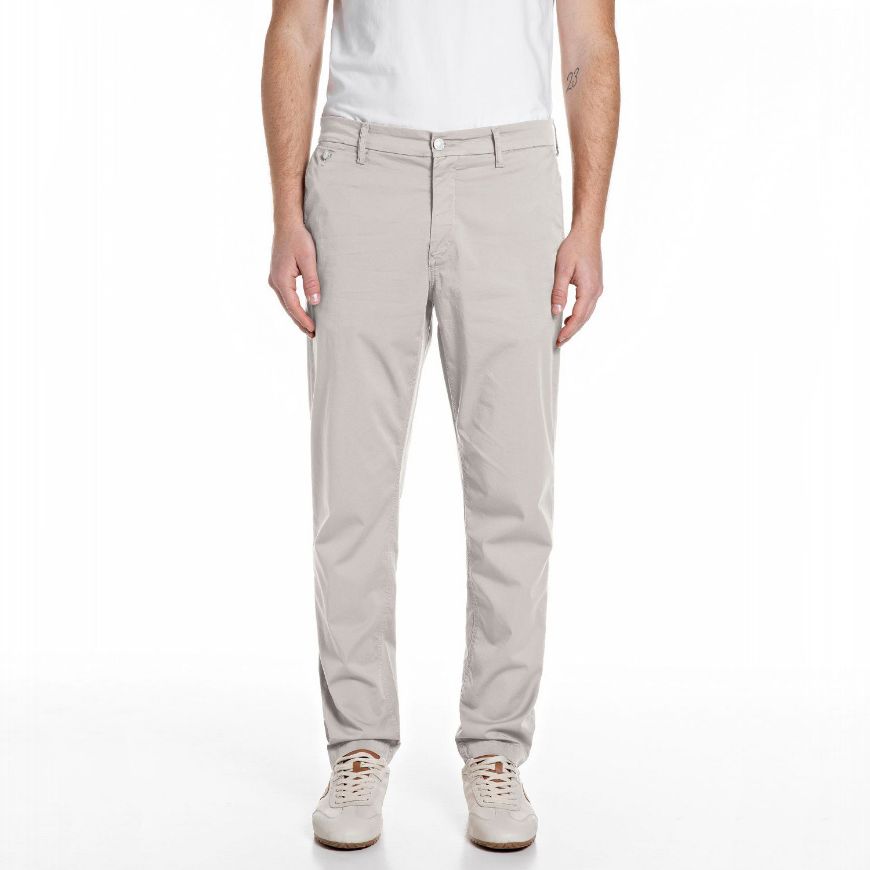 Снимка на REPLAY МЪЖКИ ПАНТАЛОНИ BENNI 5 OZ STRETCH BULL DENIM PANTS В КОСТНО СИВО