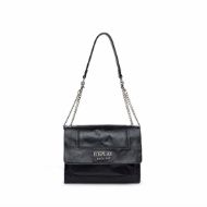 Picture of REPLAY WOMEN'S WRINKLED MEMORY PU SHOULDER BAG BLACK 1
