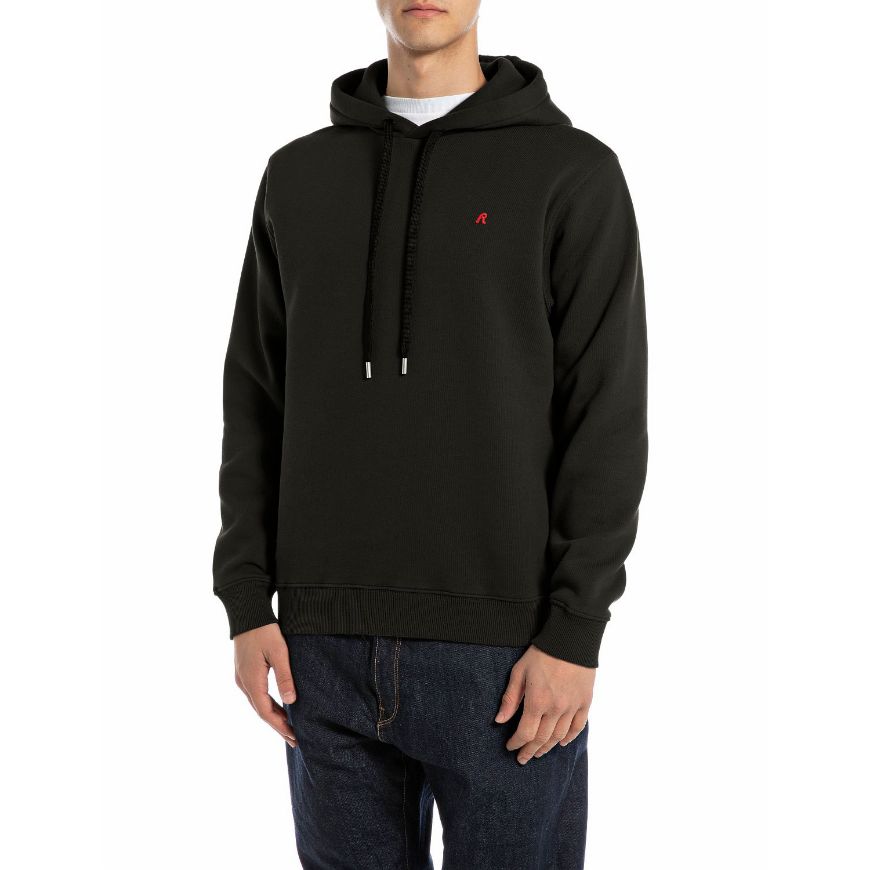 Picture of REPLAY MEN'S HOODY WITH LOGO BLACK
