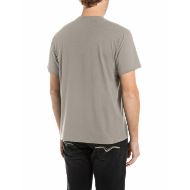 Picture of REPLAY MEN'S JERSEY T-SHIRT WITH SHORT SLEEVES AND CHEST LOGO SILVER 2