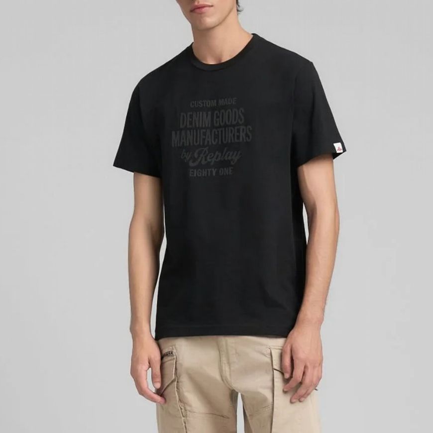 Picture of REPLAY MEN'S ORGANIC COTTON JERSEY T-SHIRT BLACK