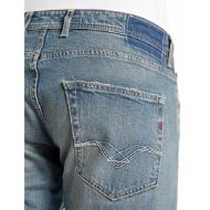 Picture of REPLAY MEN'S GROVER STRAIGHT-FIT JEANS MEDIUM BLUE RED CAST DENIM 6