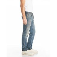 Picture of REPLAY MEN'S GROVER STRAIGHT-FIT JEANS MEDIUM BLUE RED CAST DENIM 2