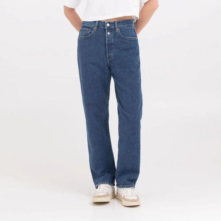 Picture of REPLAY WOMEN'S W9Z1 STRAIGHT FIT JEANS DARK BLUE 13 OZ RED CAST COMFORT DENIM