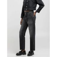 Picture of REPLAY WOMEN'S W9ZERO1 STRAIGHT-FIT JEANS BLACK DELAVÈ 12 OZ RECYCLED BLACK COTTON DENIM 2