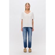 Снимка на DIRTY LAUNDRY ДАМСКИ ТОП OVERSIZED V-NECK T-SHIRT В БЯЛО 4