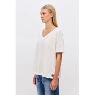 Снимка на DIRTY LAUNDRY ДАМСКИ ТОП OVERSIZED V-NECK T-SHIRT В БЯЛО 2