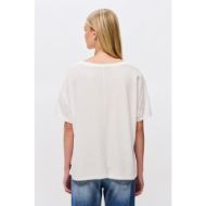 Снимка на DIRTY LAUNDRY ДАМСКИ ТОП OVERSIZED V-NECK T-SHIRT В БЯЛО 3