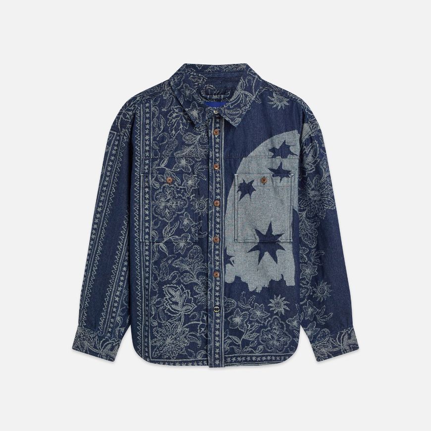 Picture of SCOTCH&SODA MEN'S DENIM JACQUARD OVERSHIRT IN NAVY