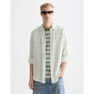 Picture of SCOTCH&SODA MEN'S LINEN STRIPED REGULAR FIT SHIRT IN WHITE 4