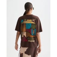 Снимка на SCOTCH&SODA ДАМСКА БЛУЗА FRONT BACK ARTWORK LOOSE-FIT В КАФЯВО 5