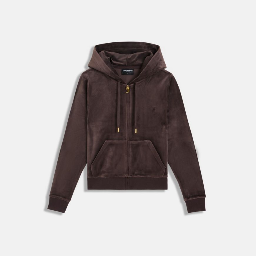 Снимка на JUICY COUTURE ДАМСКИ СУИТШЪРТ CLASSIC VELOUR ROBERTSON GOLD HOODIE JAVA