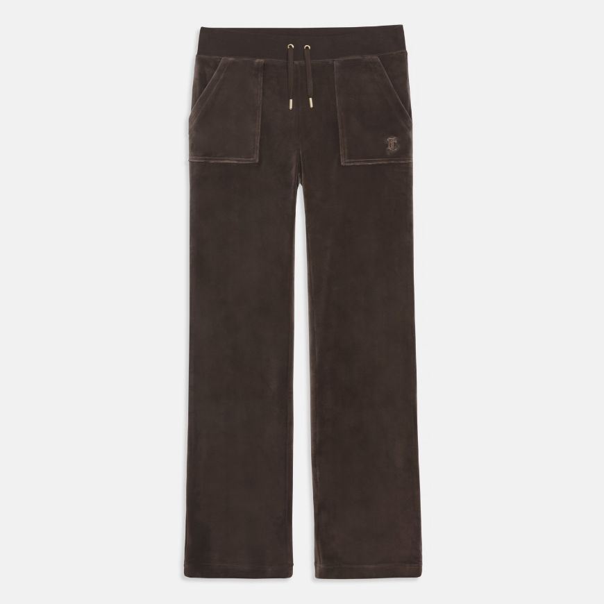 Снимка на JUICY COUTURE ДАМСКИ СПОРТЕН ПАНТАЛОН CLASSIC VELOUR DEL RAY GOLD POCKETED BOTOMS JAVA