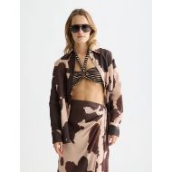 Picture of SCOTCH&SODA WOMEN'S LINEN BLEND PRINTED SHIRT IN MULTICOLOUR 4