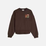 Picture of SCOTCH&SODA WOMEN'S FRONT BACK ARTWORK OVERSIZED-FIT SWEATSHIRT IN BROWN 1
