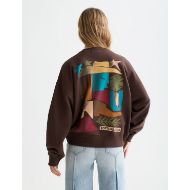 Picture of SCOTCH&SODA WOMEN'S FRONT BACK ARTWORK OVERSIZED-FIT SWEATSHIRT IN BROWN 5