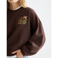 Picture of SCOTCH&SODA WOMEN'S FRONT BACK ARTWORK OVERSIZED-FIT SWEATSHIRT IN BROWN 6