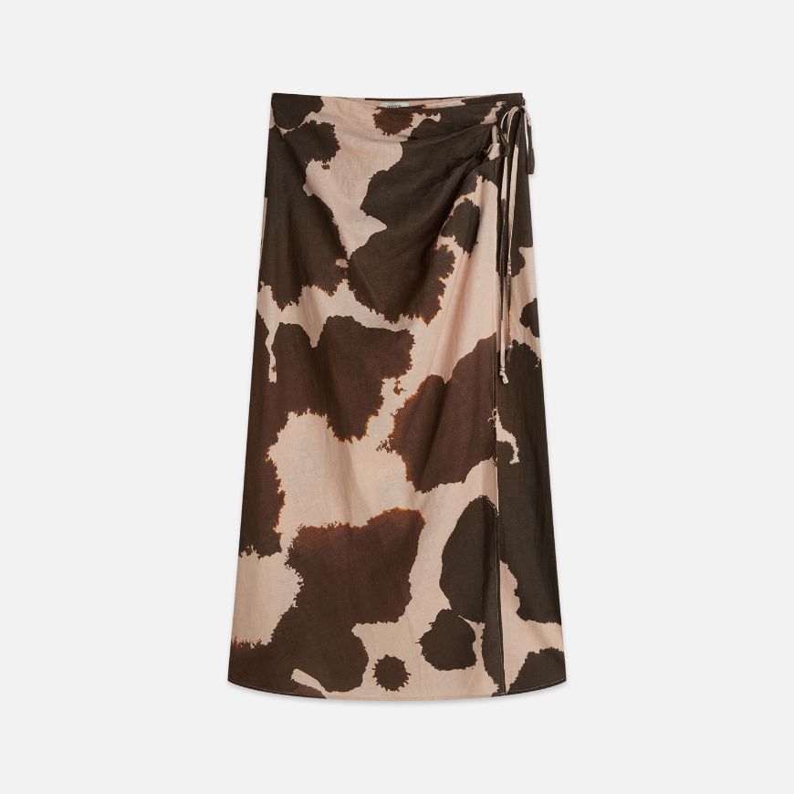 Picture of SCOTCH&SODA WOMEN'S LINEN WRAP SKIRT IN MULTICOLOUR