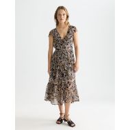 Picture of SCOTCH&SODA WOMEN'S PRINTED CHIFFON MIDI DAY DRESS IN BLUE 7
