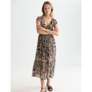 Picture of SCOTCH&SODA WOMEN'S PRINTED CHIFFON MIDI DAY DRESS IN BLUE 4