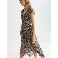 Picture of SCOTCH&SODA WOMEN'S PRINTED CHIFFON MIDI DAY DRESS IN BLUE 6