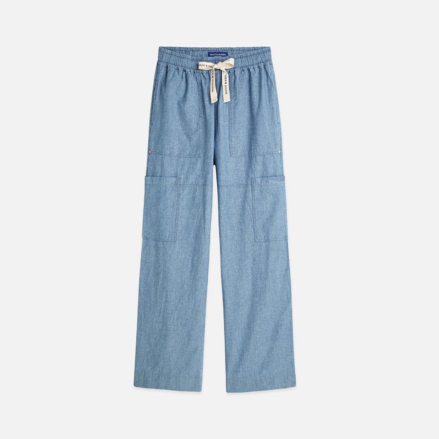 Picture of SCOTCH&SODA WOMEN'S NOA - BLUE MOON INDIGO LIGHTWEIGHT PANT IN BLUE