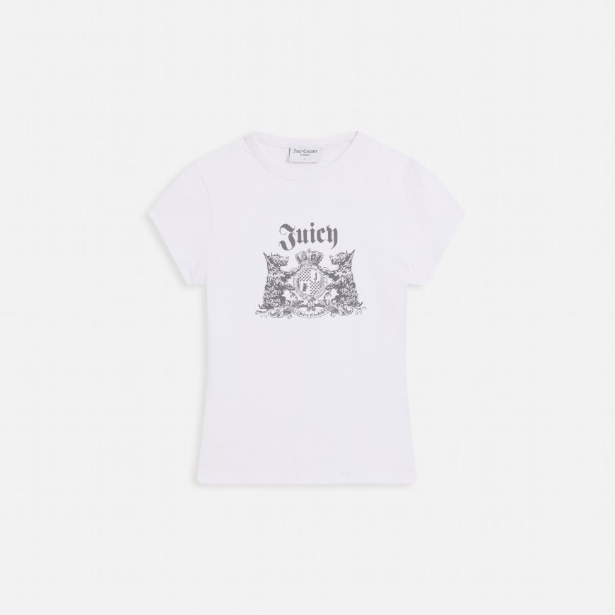 Picture of JUICY COUTURE WOMEN'S JUICY DOG CREST HILTON T-SHIRT WHITE