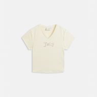 Снимка на JUICY COUTURE ДАМСКИ ТОП CAPPED SLEEVE V NECK T-SHIRT SUGAR SWIZZLE 1