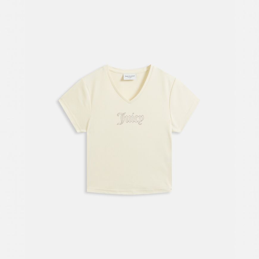 Снимка на JUICY COUTURE ДАМСКИ ТОП CAPPED SLEEVE V NECK T-SHIRT SUGAR SWIZZLE