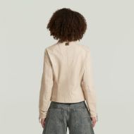 Picture of G-STAR WOMEN'S LYNN LEATHER BIKER JACKET IN CREAM 2