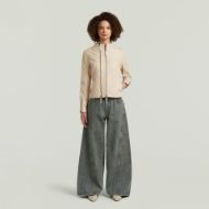 Picture of G-STAR WOMEN'S LYNN LEATHER BIKER JACKET IN CREAM 4