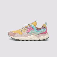 Picture of FLOWER MOUNTAIN WOMEN'S YAMANO 3 WOMAN SUEDE AND TECHNICAL FABRIC SNEAKERS - PINK-OCHER-LIGHT PINK 1