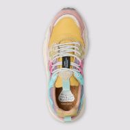 Picture of FLOWER MOUNTAIN WOMEN'S YAMANO 3 WOMAN SUEDE AND TECHNICAL FABRIC SNEAKERS - PINK-OCHER-LIGHT PINK 3