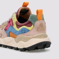 Picture of FLOWER MOUNTAIN WOMEN'S YAMANO 3 WOMAN SUEDE AND FABRIC SNEAKERS - LIGHT TAUPE-BROWN-AZURE 5