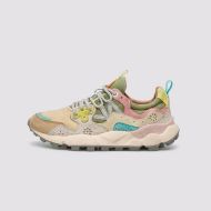 Picture of FLOWER MOUNTAIN WOMEN'S YAMANO 3 WOMAN SUEDE AND FABRIC SNEAKERS - BEIGE-WHITE-IVORY 1