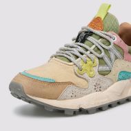 Picture of FLOWER MOUNTAIN WOMEN'S YAMANO 3 WOMAN SUEDE AND FABRIC SNEAKERS - BEIGE-WHITE-IVORY 4