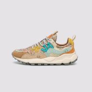Picture of FLOWER MOUNTAIN WOMEN'S YAMANO 3 WOMAN SUEDE AND TECHNICAL FABRIC SNEAKERS - LEO CHESTNUT-LIGHT BLUE 1