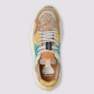 Picture of FLOWER MOUNTAIN WOMEN'S YAMANO 3 WOMAN SUEDE AND TECHNICAL FABRIC SNEAKERS - LEO CHESTNUT-LIGHT BLUE 2