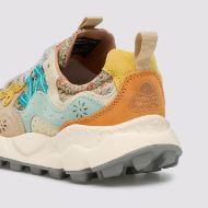 Picture of FLOWER MOUNTAIN WOMEN'S YAMANO 3 WOMAN SUEDE AND TECHNICAL FABRIC SNEAKERS - LEO CHESTNUT-LIGHT BLUE 5