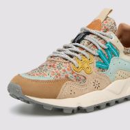 Picture of FLOWER MOUNTAIN WOMEN'S YAMANO 3 WOMAN SUEDE AND TECHNICAL FABRIC SNEAKERS - LEO CHESTNUT-LIGHT BLUE 4
