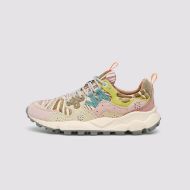 Picture of FLOWER MOUNTAIN WOMEN'S YAMANO 3 WOMAN SUEDE AND COTTON PAINTED SNEAKERS - PINK-WHITE-MILITARY 1
