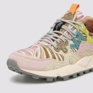 Picture of FLOWER MOUNTAIN WOMEN'S YAMANO 3 WOMAN SUEDE AND COTTON PAINTED SNEAKERS - PINK-WHITE-MILITARY 4