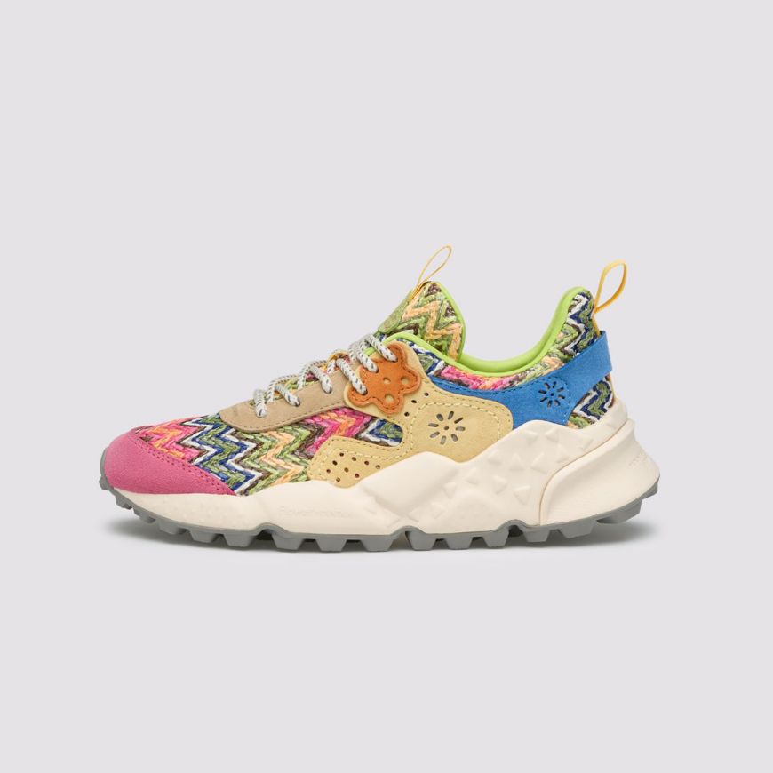 Снимка на FLOWER MOUNTAIN ДАМСКИ ОБУВКИ KOTETSU WOMAN SUEDE AND WEAVED FABRIC SNEAKERS - FUCHSIA-AZURE-YELLOW