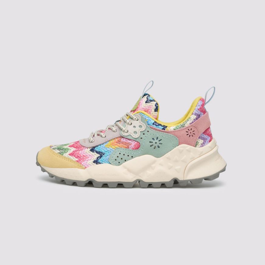 Снимка на FLOWER MOUNTAIN ДАМСКИ ОБУВКИ KOTETSU WOMAN SUEDE AND WEAVED FABRIC SNEAKERS - CREAM-PINK-LIGHT GREE
