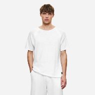 Picture of DIRTY LAUNDRY MEN'S RAGLAN T-SHIRT WITH RAW EDGES IN WHITE 4