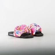 Picture of LOVE MOSCHINO WOMEN'S PRINTED SATIN SLIDES IN PINK 2