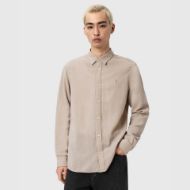 Picture of ALLSAINTS MEN'S ASHI LONG SLEEVE SHIRT IN SANDSTONE BROWN 1