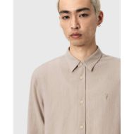 Picture of ALLSAINTS MEN'S ASHI LONG SLEEVE SHIRT IN SANDSTONE BROWN 4