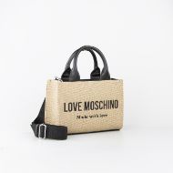 Picture of LOVE MOSCHINO WOMEN'S MINI SHOPPING BAG CANVAS SIGNATURE LOVE IN BEIGE 2